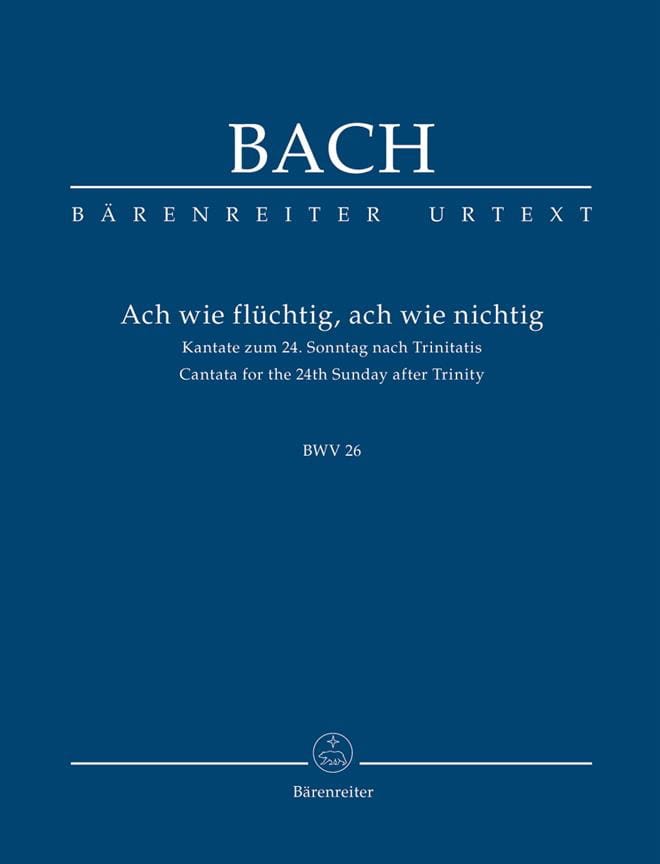 Cantate BWV 26 - Score - BACH - Partition - Petit format