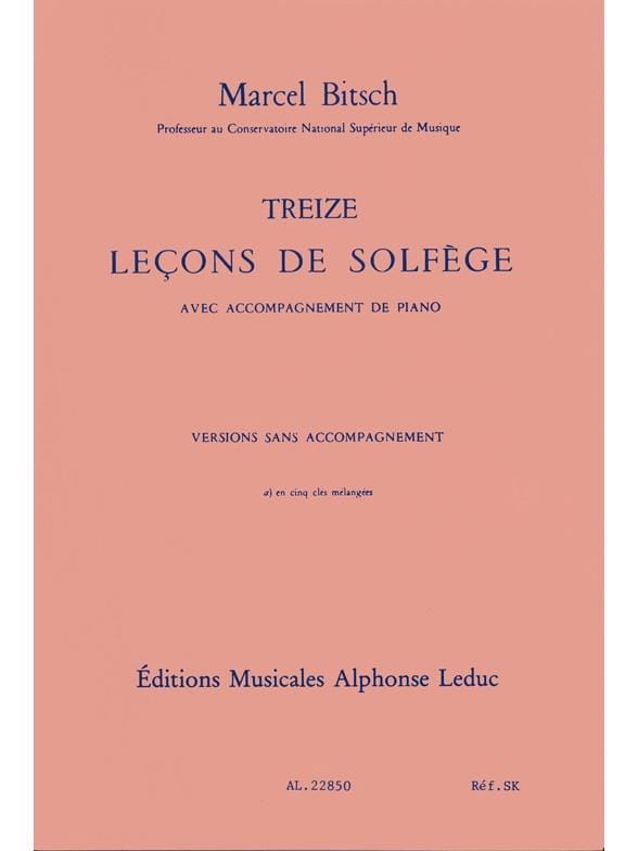 13 Lecons De Solfege En 5 Cles Marcel Bitsch Partition