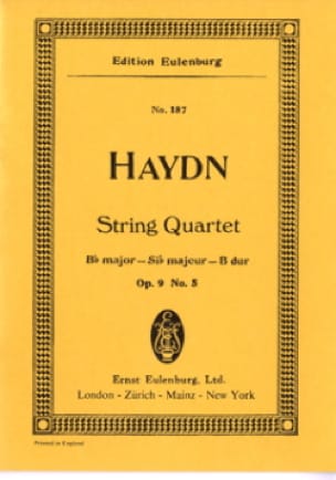 Streich-Quartett B-Dur op. 9 n°5 HAYDN Partition Petit format