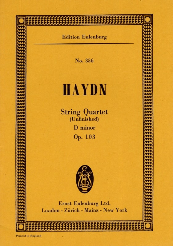 Streich-Quartett d-moll, Op. 103 HAYDN Partition Petit format