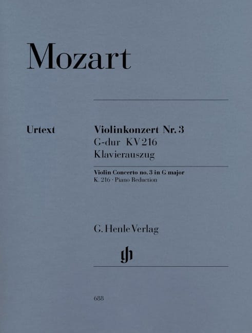 Concerto pour violon n° 3 en Sol majeur KV 216 MOZART Partition Violon