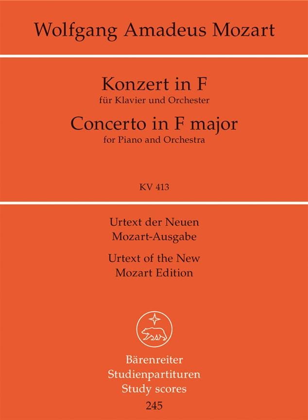 Klavierkonzert F-Dur, Kv 413 MOZART Partition Petit format