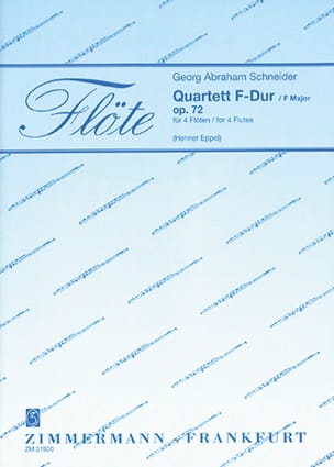 Quartett F-Dur Georg Abraham Schneider Partition Flûte traversière