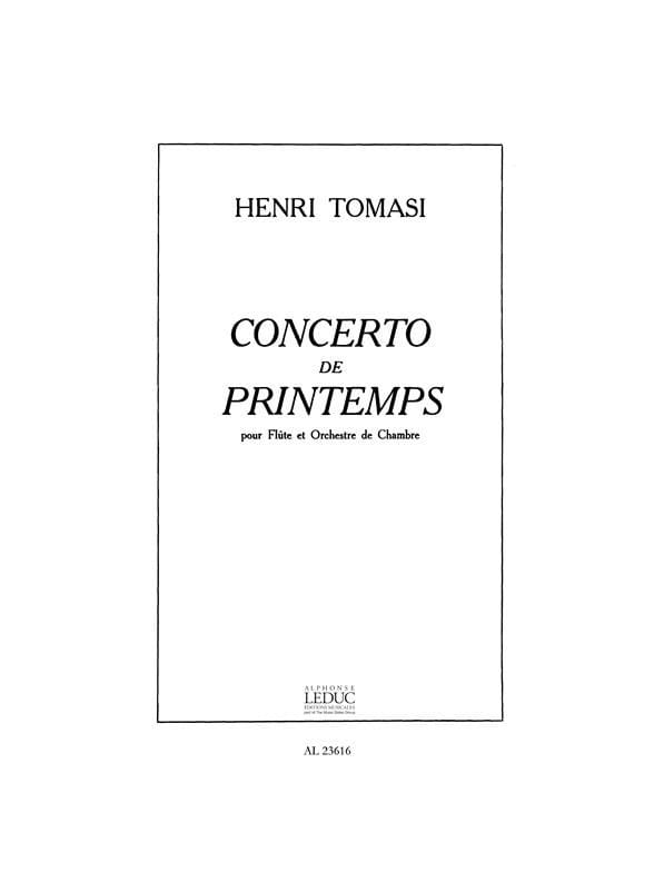 Concerto de printemps - Flûte piano TOMASI Partition Flûte traversière