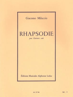 Rhapsodie Giacomo Miluccio Partition Clarinette