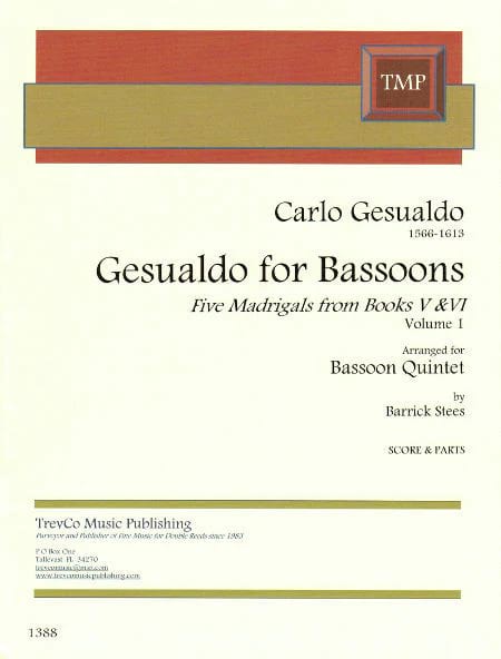 Gesualdo for Bassoon Five Madrigals - Carlo Gesualdo - Partition