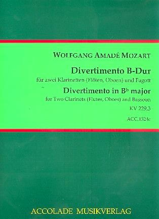 Divertimento Nr. 3 B-Dur Kv Anh.229 - MOZART - Partition