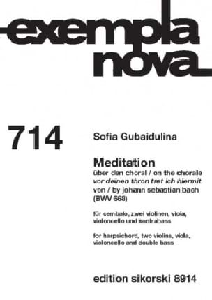 Meditation - Conducteur Sofia Gubaidulina Partition Grand format