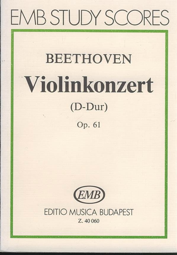 Violinkonzert D-Dur op. 61 - Partitur BEETHOVEN Partition Petit format