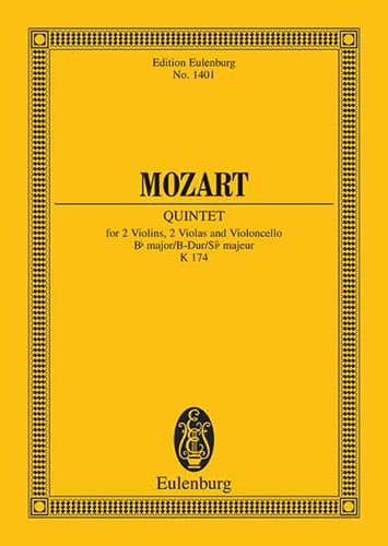 Streich-Quintett B-Dur Kv 174 MOZART Partition Petit format