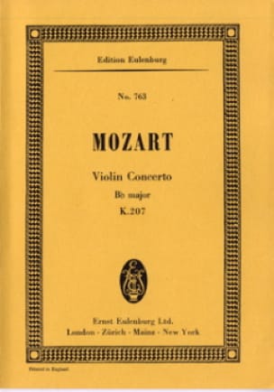 Violin-Konzert B-Dur KV 207 - Partitur MOZART Partition Petit format