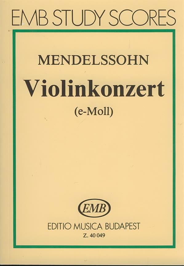 Violonkonzert op. 64 - Partitur MENDELSSOHN Partition Petit format