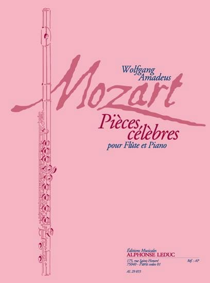 Pièces Célèbres MOZART Partition Flûte traversière