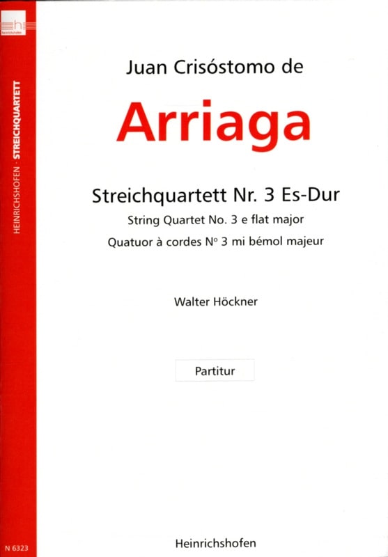 Quatuor à Cordes N°3 en Mib Maj. - Score - Juan Crisostomo de Arriaga