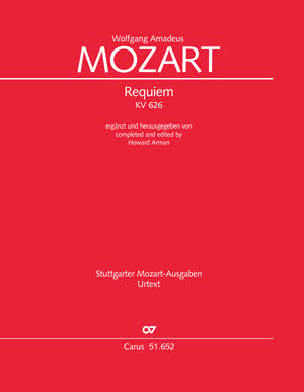 Requiem KV 626 MOZART Partition Grand format