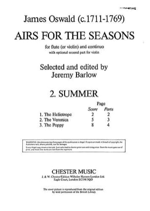 Airs For The Seasons Summer - Flûte et Piano - James Oswald