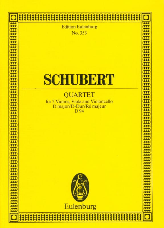 Streichquartett D-Dur, Op. Posth. SCHUBERT Partition Petit format