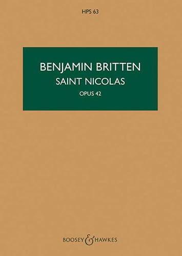 Saint Nicolas Op. 42 BRITTEN Partition Petit format