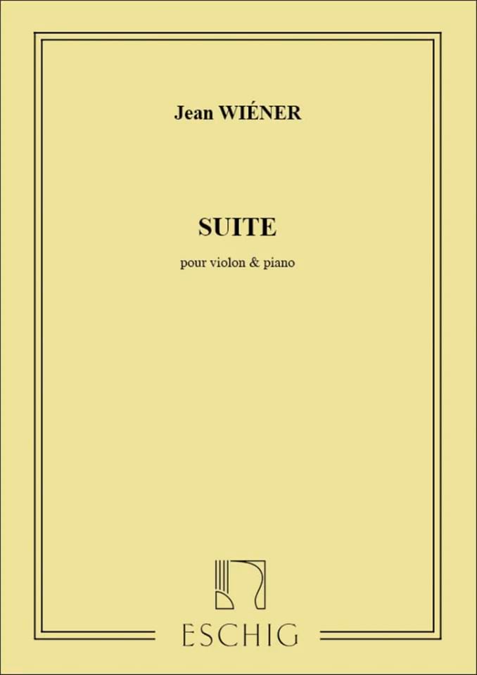 Suite Jean Wiener Partition Violon