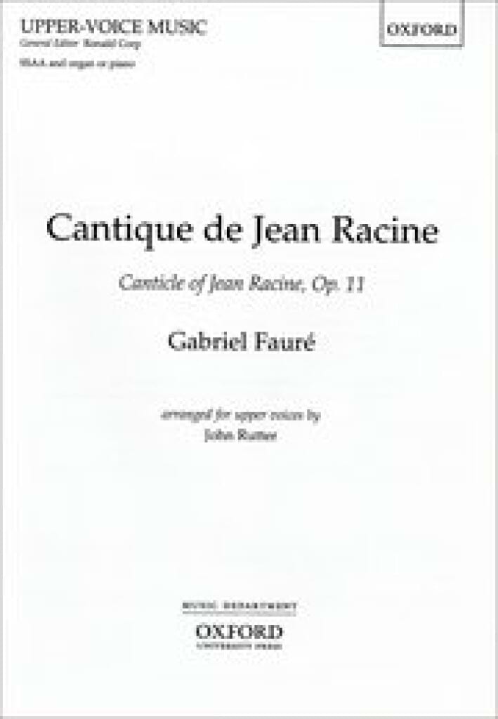 Cantique de Jean Racine - FAURÉ - Partition