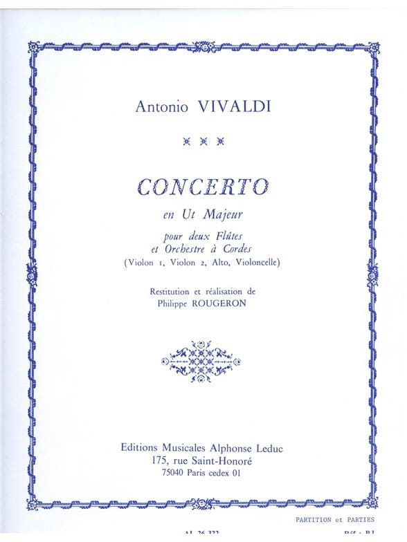 Concerto en Ut Maj. Pour 2 Flûtes F. 6 N° 2 VIVALDI Partition