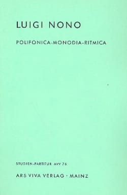 Polifonica - Monodia - Ritmica Luigi Nono Partition Petit format