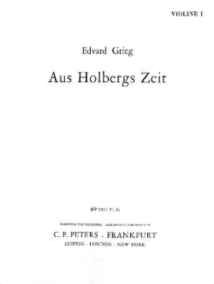 Aus Holbergs Zeit - Matériel cordes GRIEG Partition