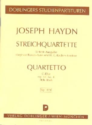 Streichquartett G-Dur op. 64 n° 4 Hob 3 : 66 - Partitur - HAYDN