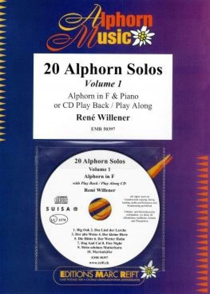 20 Alphorns Solos Volume 1 Willener René Partition