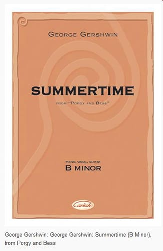 Summertime B Minor. Format GERSHWIN Partition Jazz