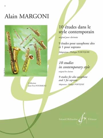 10 Etudes dans le Style Contemporain Alain Margoni Partition Saxophone