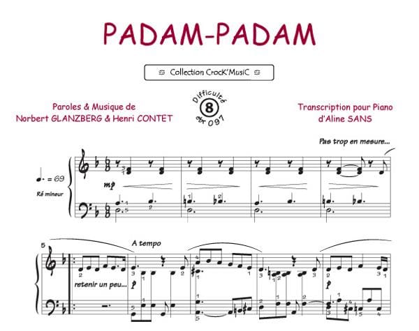 Padam - Padam Edith Piaf Partition Chanson française