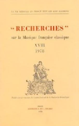 Recherches sur la musique française classique - XVIII (1978)