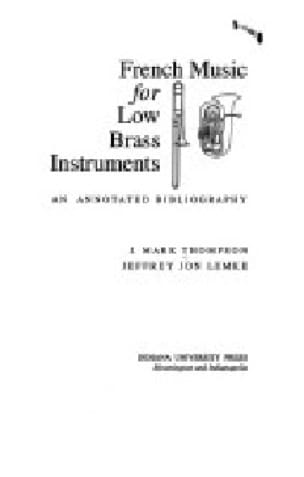 French music for low brass instruments : an annotated bibliography