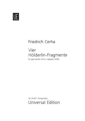 4 Hölderlin-Fragmente Friedrich Cerha Partition Chœur