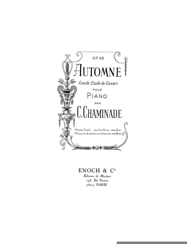 Automne opus 35 n°2 - Cécile Chaminade - Partition - Piano