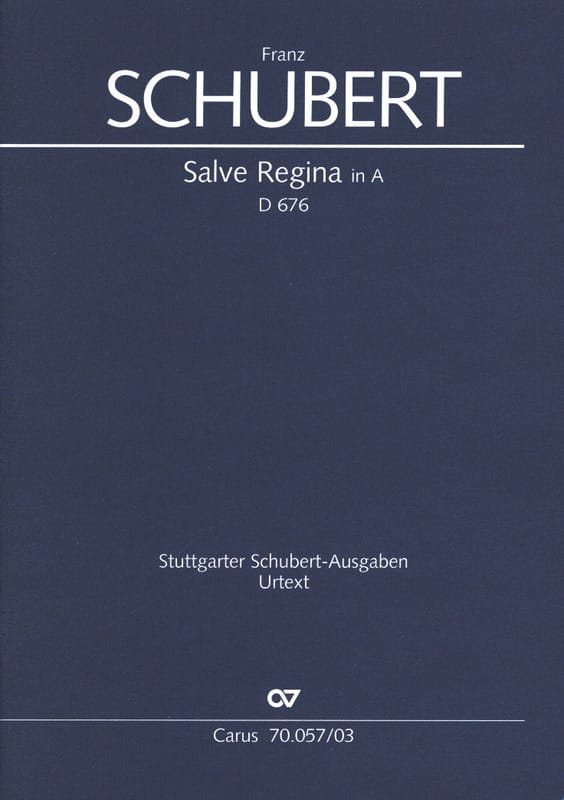 Salve Regina D 676 En La Majeur SCHUBERT Partition Mélodies