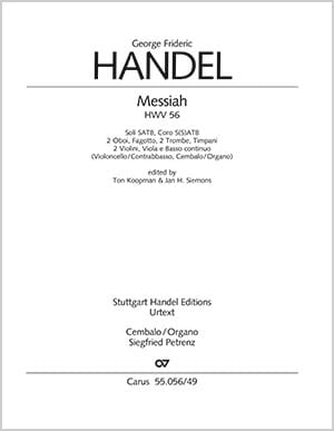 Messiah HWV 56. Partie d'Orgue HAENDEL Partition Chœur