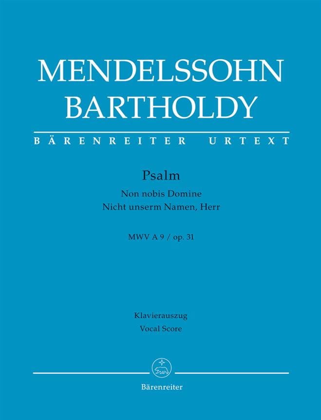 Psaume: Non nobis Domine op. 31 Mwv A 9 MENDELSSOHN Partition Chœur