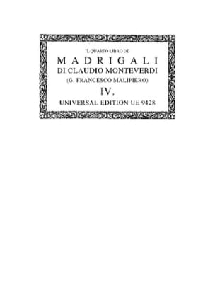 Il Quarto Libro de Madrigali A 5 Voci 1615. Oc4 - MONTEVERDI