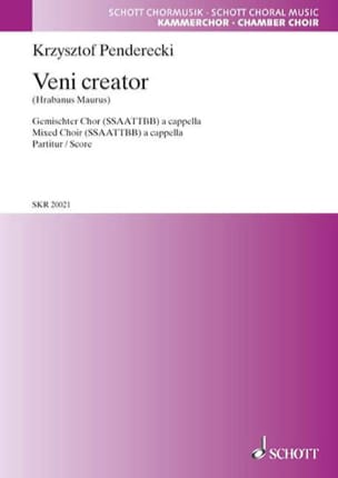 Veni creator PENDERECKI Partition Chœur