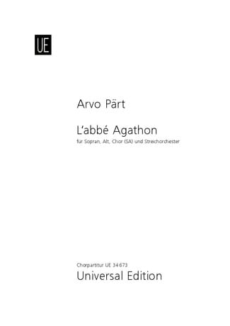 L'abbé Agathon PÄRT Partition Chœur