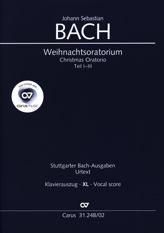 Weihnachtsoratorium Bwv 248 XL Format BACH Partition Chœur