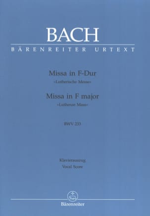 Missa F-Dur BWV 233 BACH Partition Chœur