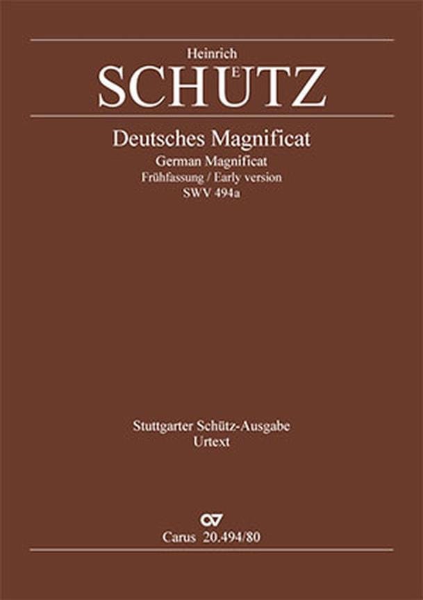 Deutsches Magnificat Swv 494a 1ère version SCHUTZ Partition Chœur