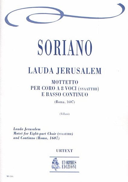 Lauda Jerusalem Soriano Partition Chœur