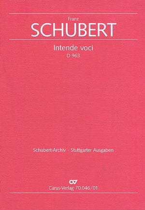 Intende Voci D 963. Conducteur SCHUBERT Partition Chœur