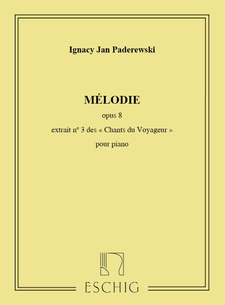 Mélodie op. 8-3 Ignacy Paderewski Partition