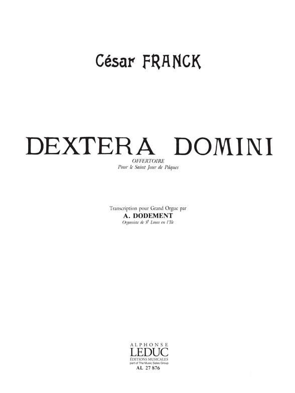 Dextera Domini - FRANCK - Partition - Orgue