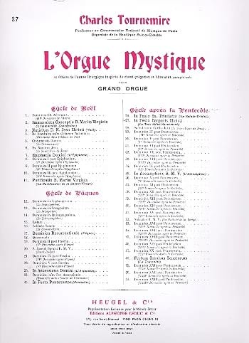 Saint Sacrement. Orgue Mystique 27 Charles Tournemire Partition Orgue